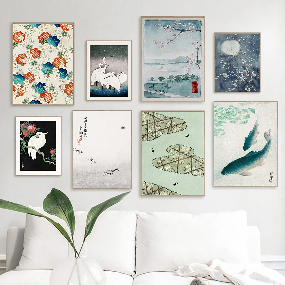 Japanese Vintage Bird Fishes Poster Nature Postal Nipona Moon Landscape Canvas Painitng Retro Wall Art Room Picture Home Decor
Japanese Vintage Bird Fishes Poster Nature Postal Nipona Moon Landscape Canvas Painitng Retro Wall Art Room Picture Home Decor