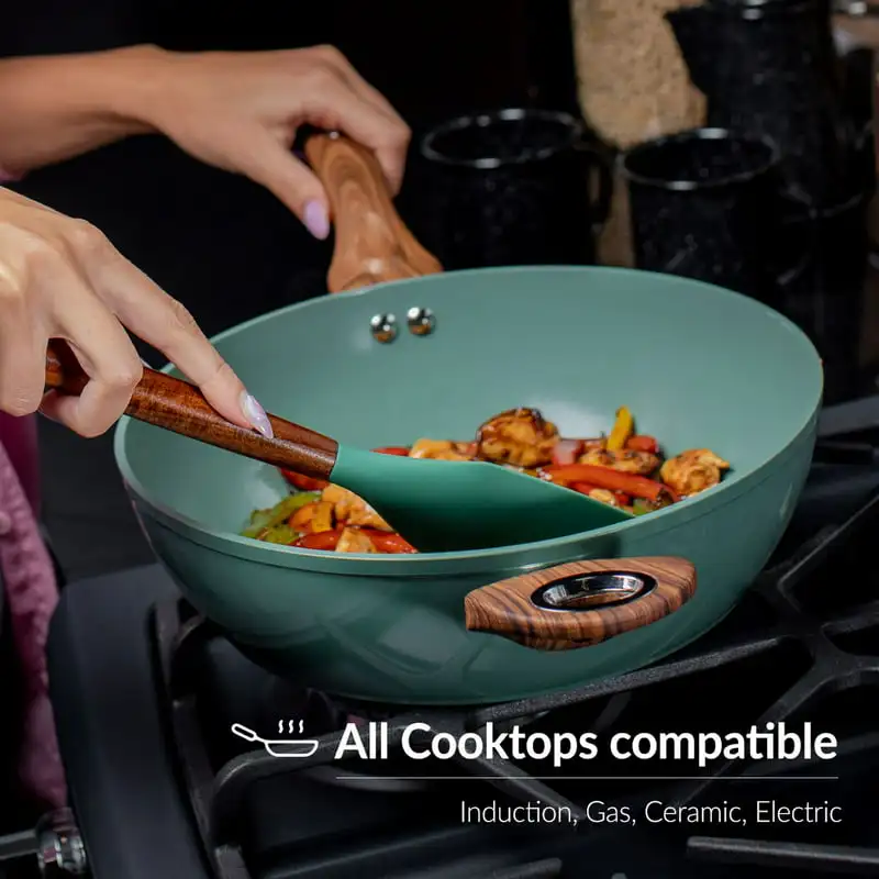 2023 New Phantom 11 inch Deep Fry Pan With Lid - Wood Handle and Aluminum Body - Green
2023 New Phantom 11 inch Deep Fry Pan With Lid - Wood Handle and Aluminum Body - Green