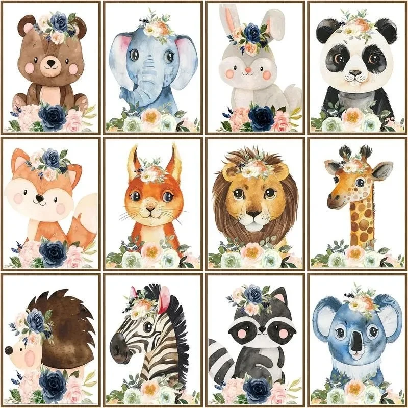 

CHENISTORY Oil Painting By Number Panda Giraffe Animal Drawing On Canvas By Numbers Flower Kits Handpainted Paintings