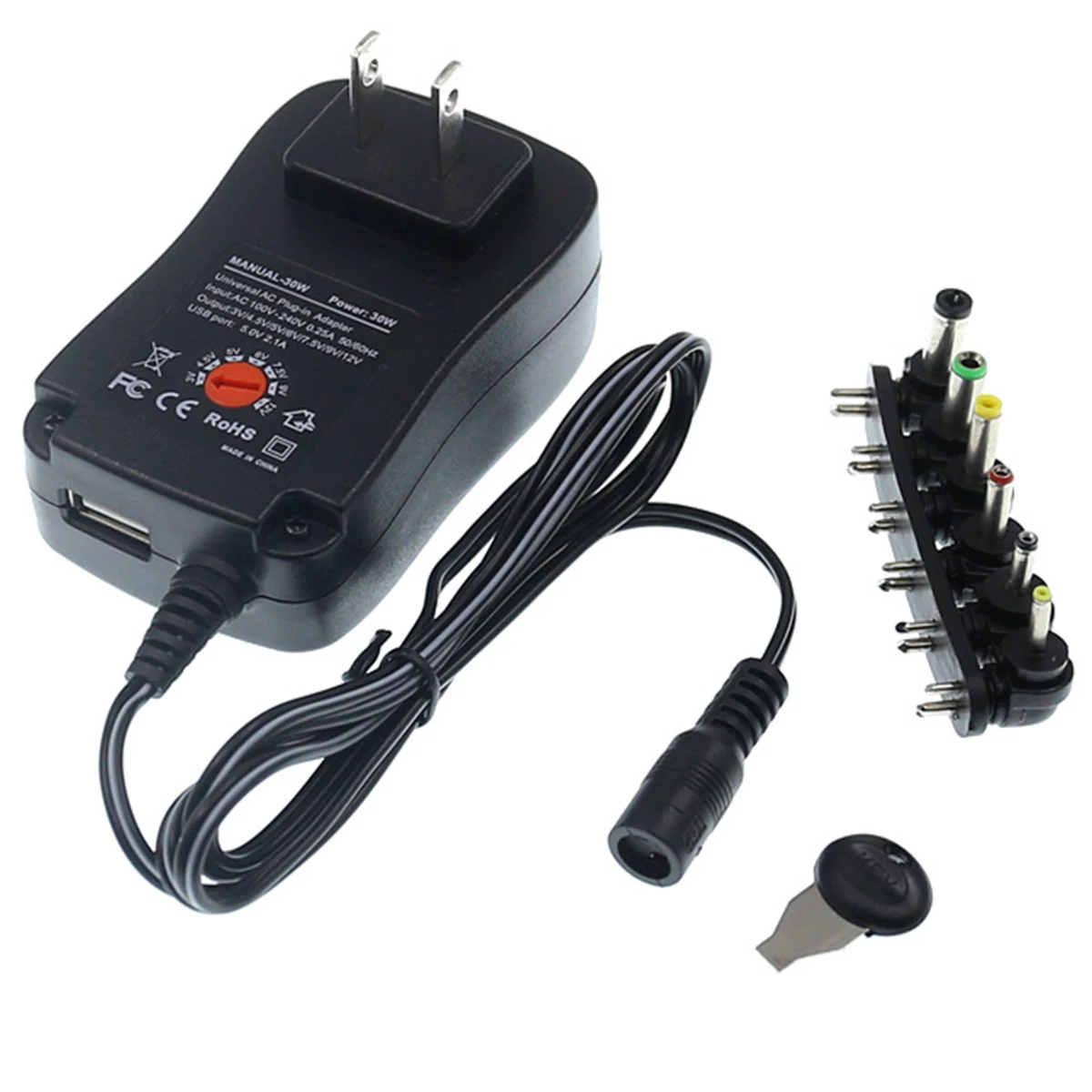 30W 3V to 12V Universal Regulated Multi Voltage AC Plug-in Power Adapter Power Supply Plug Charger with USB Port 30W 3V to 12V
30W 3V to 12V Universal Regulated Multi Voltage AC Plug-in Power Adapter Power Supply Plug Charger with USB Port 30W 3V to 12V