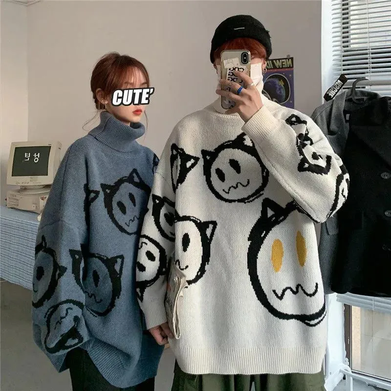 Oversized Turtleneck Knitted Sweaters Women Winter Thicken Warm Cute Cartoon Basic Pullover Female Casual Jumper Couple Sweaters 
Oversized Turtleneck Knitted Sweaters Women Winter Thicken Warm Cute Cartoon Basic Pullover Female Casual Jumper Couple Sweaters