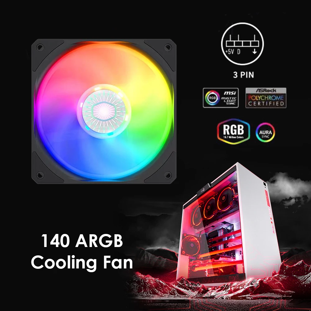 PC Computer Water Cooling Accessories 140mm ARGB LED Lighting PC Case Cooling Fan Desktop Computer Chassis Accessories
PC Computer Water Cooling Accessories 140mm ARGB LED Lighting PC Case Cooling Fan Desktop Computer Chassis Accessories