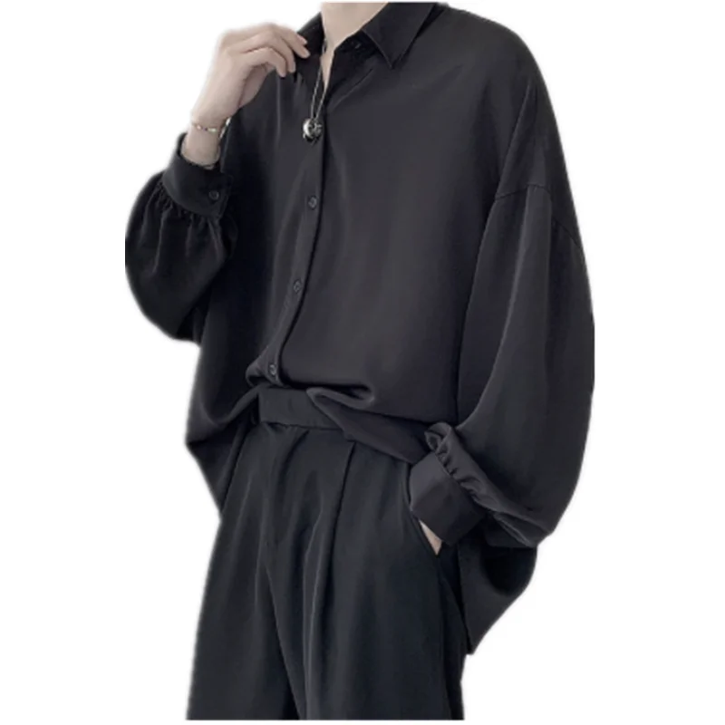 Men's shirt Loose long sleeved ruffled handsome trendy shirt Lazy style drop feeling shirt Men's clothing C0002
Men's shirt Loose long sleeved ruffled handsome trendy shirt Lazy style drop feeling shirt Men's clothing C0002