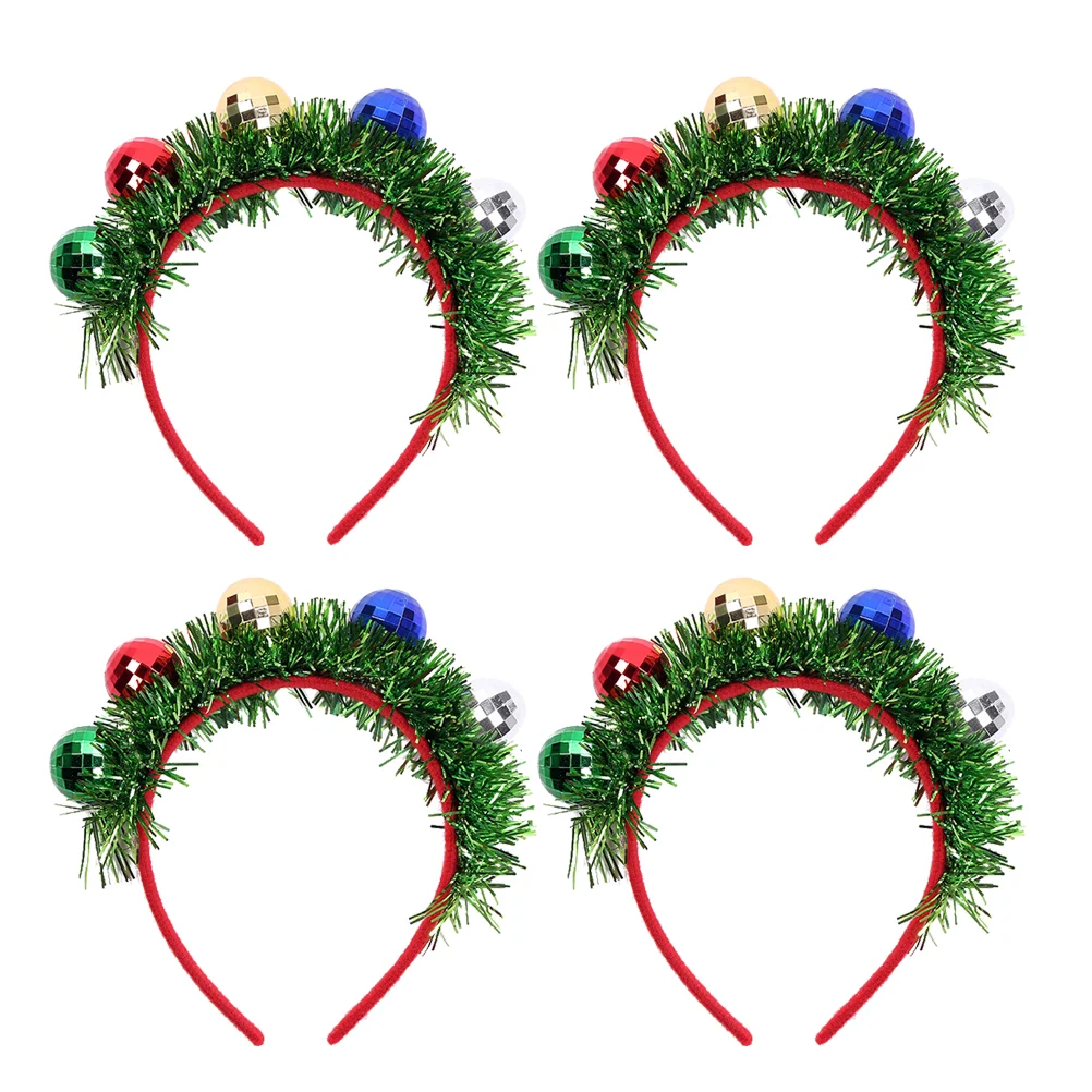 

4 Christmas Headband Garland Headpiece for Xmas Party Christmas Children Ornament Spotlight Headband Holidays Headwear