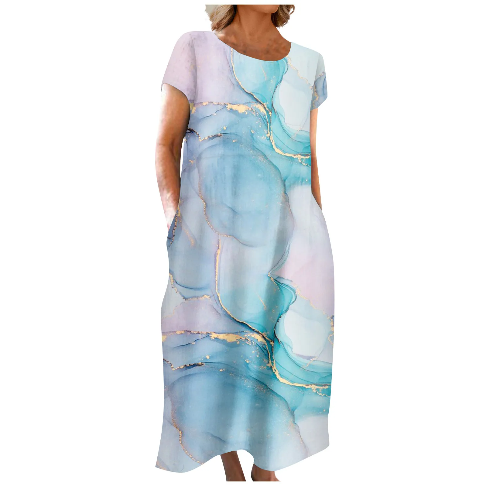 Роскошное длинное женское платье 2023, летнее модное Повседневное платье-пуловер с круглым вырезом и принтом, свободное пляжное платье с коротким рукавом, платья
Роскошное длинное женское платье 2023, летнее модное Повседневное платье-пуловер с круглым вырезом и принтом, свободное пляжное платье с коротким рукавом, платья