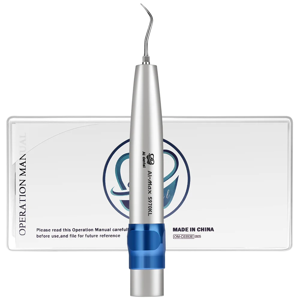 AI-S970KL Dental Ultrasonic Air Scaler KV Type Connector Stainless Steel Body LED Handpiece Air Scaler Tips For Endodontics
AI-S970KL Dental Ultrasonic Air Scaler KV Type Connector Stainless Steel Body LED Handpiece Air Scaler Tips For Endodontics