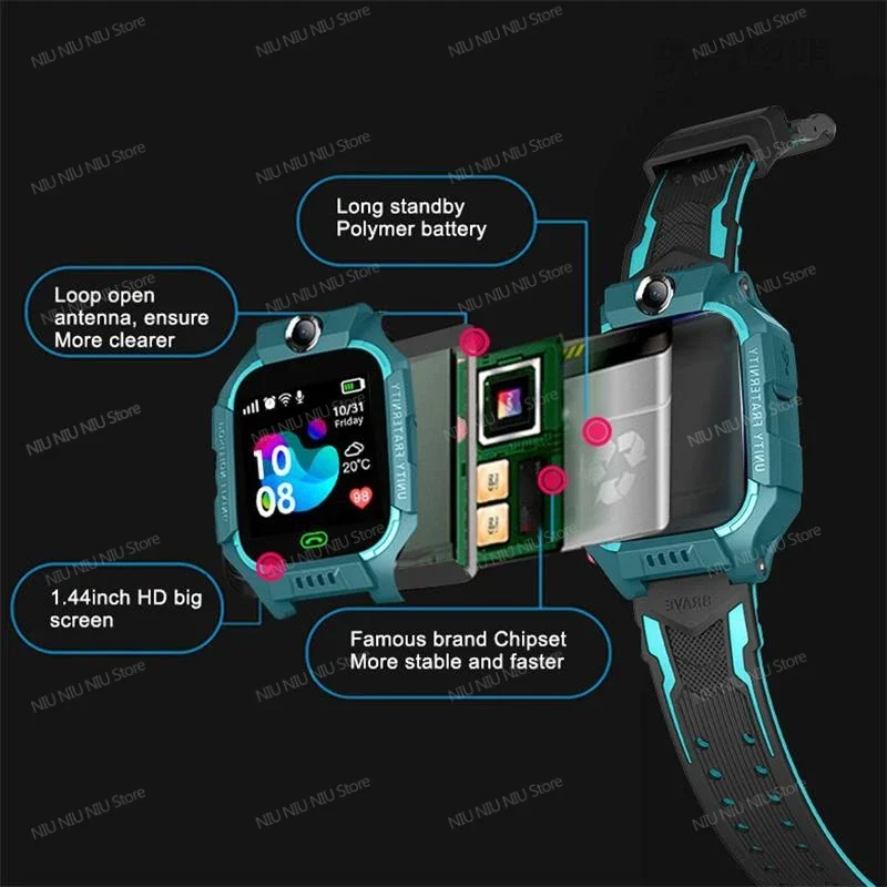 

Z6 Kids SOS Smart Watch IP67 Waterproof SIM Card Children Watch GPS Tracker Anti-lost Smart Wristband for IOS Android PK Q12 Q50