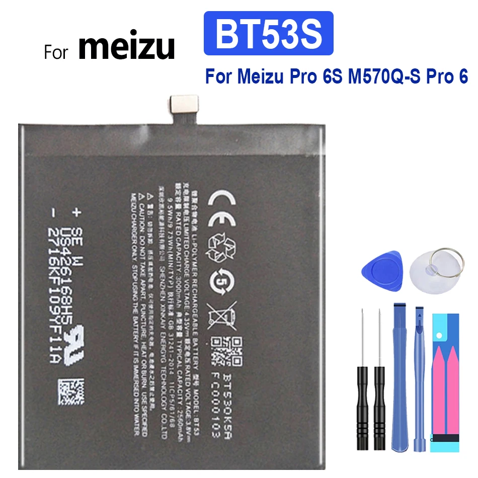 BT53S Battery 3060mAh For Meizu Pro 6S Pro6S M570Q-S Pro 6 Mobile Phone Bateria
BT53S Battery 3060mAh For Meizu Pro 6S Pro6S M570Q-S Pro 6 Mobile Phone Bateria