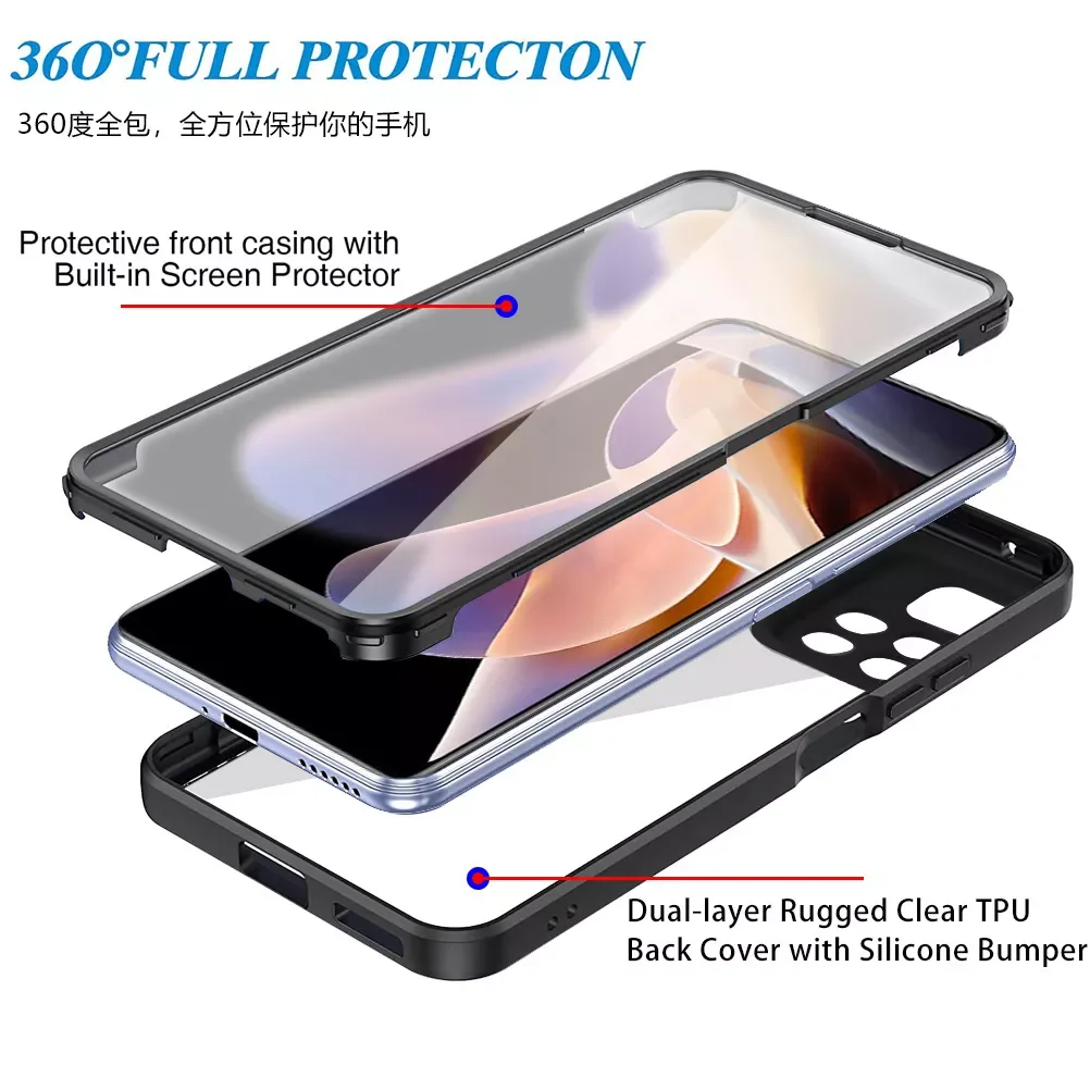 Free Shipping For Xiaomi M4 X3 M3 11T Redmi Note 11 10 9 Pro Max 9A 9C Shockproof Cover 360 Full Front Screen Film+Back Clear Ca
Free Shipping For Xiaomi M4 X3 M3 11T Redmi Note 11 10 9 Pro Max 9A 9C Shockproof Cover 360 Full Front Screen Film+Back Clear Ca