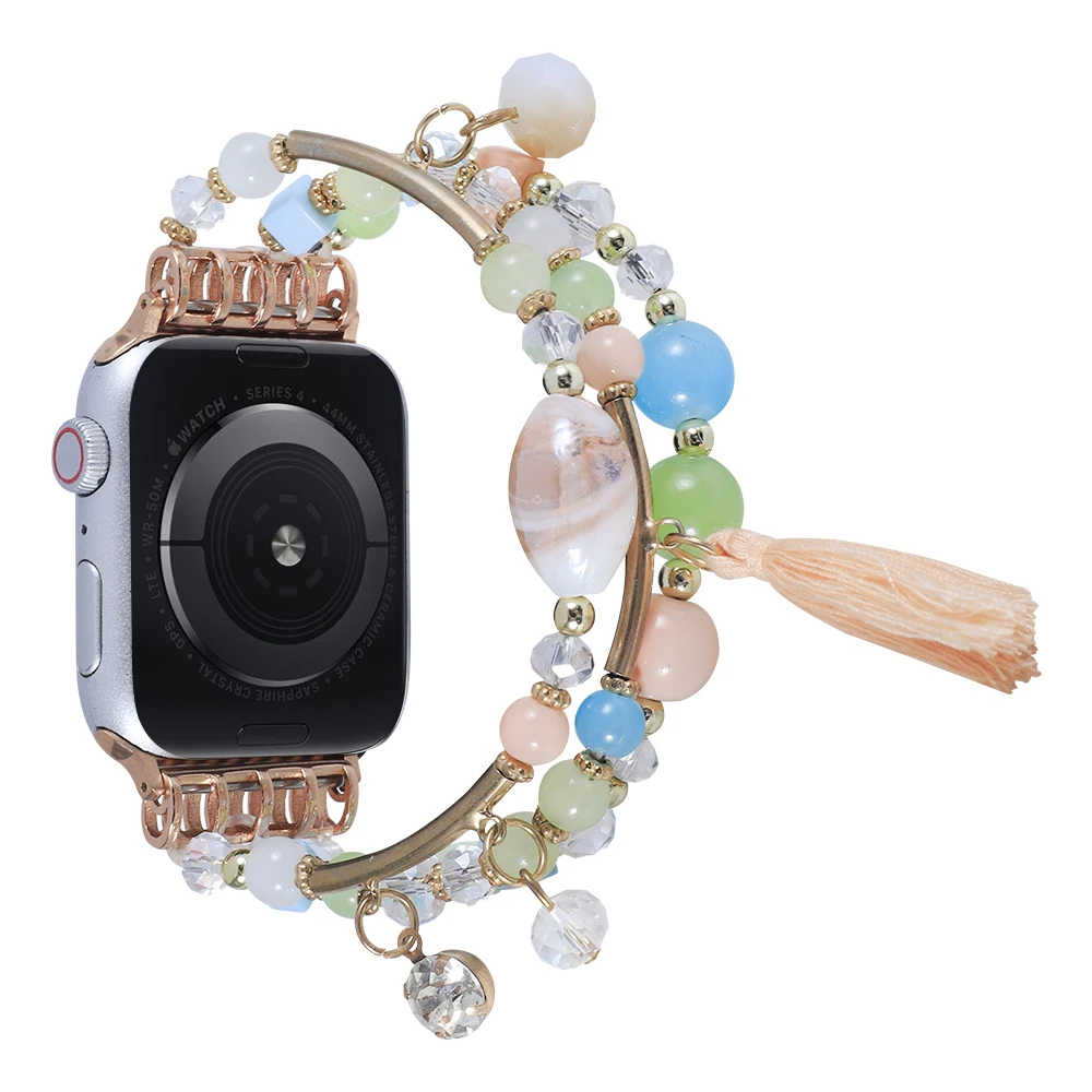 Handmade Women iWatch Strap for Apple Watch Band Beaded Jewelry Elastic Bracelet for iWatch Series SE & 7 6 5 4 3 2 41mm 45mm
Handmade Women iWatch Strap for Apple Watch Band Beaded Jewelry Elastic Bracelet for iWatch Series SE & 7 6 5 4 3 2 41mm 45mm