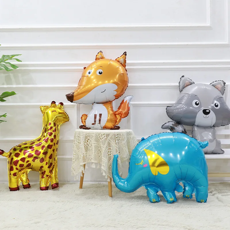 

Animal Balloons Cute Lion Elephant Giraffe Fox Bear Leopard Pet Air Ballons Birthday Party Decoration Jungle Theme Kids Gift Toy