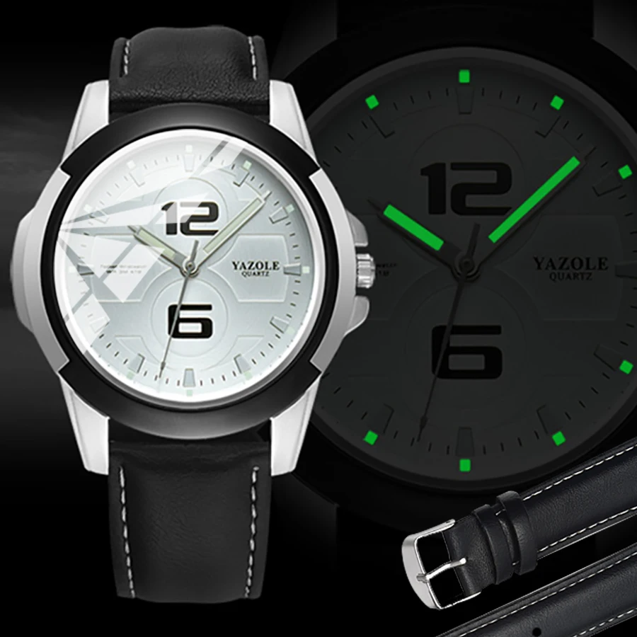 

Brand New Night Light Men Watch Brand Business Analog Quartz Watch For Men Sports Male Clock Vintage Leather Wristband montre