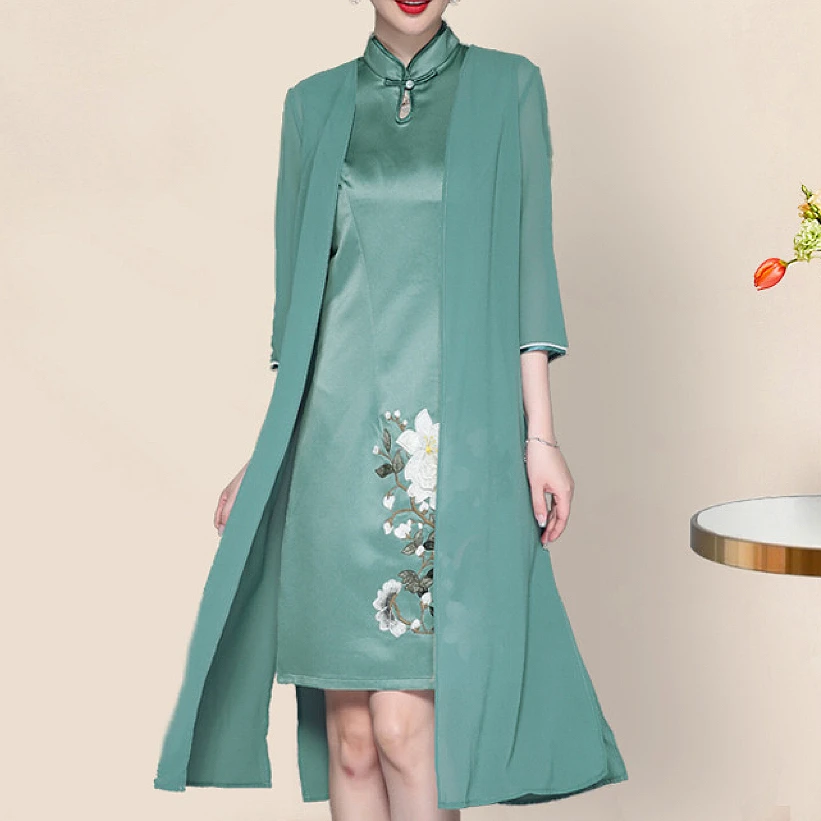 Платье для матери невесты с зеленой вышивкой, розовое платье с воротником-стойкой и цветочным рисунком, платье-Ципао с длинным рукавом для мамы, свадебное платье
Платье для матери невесты с зеленой вышивкой, розовое платье с воротником-стойкой и цветочным рисунком, платье-Ципао с длинным рукавом для мамы, свадебное платье