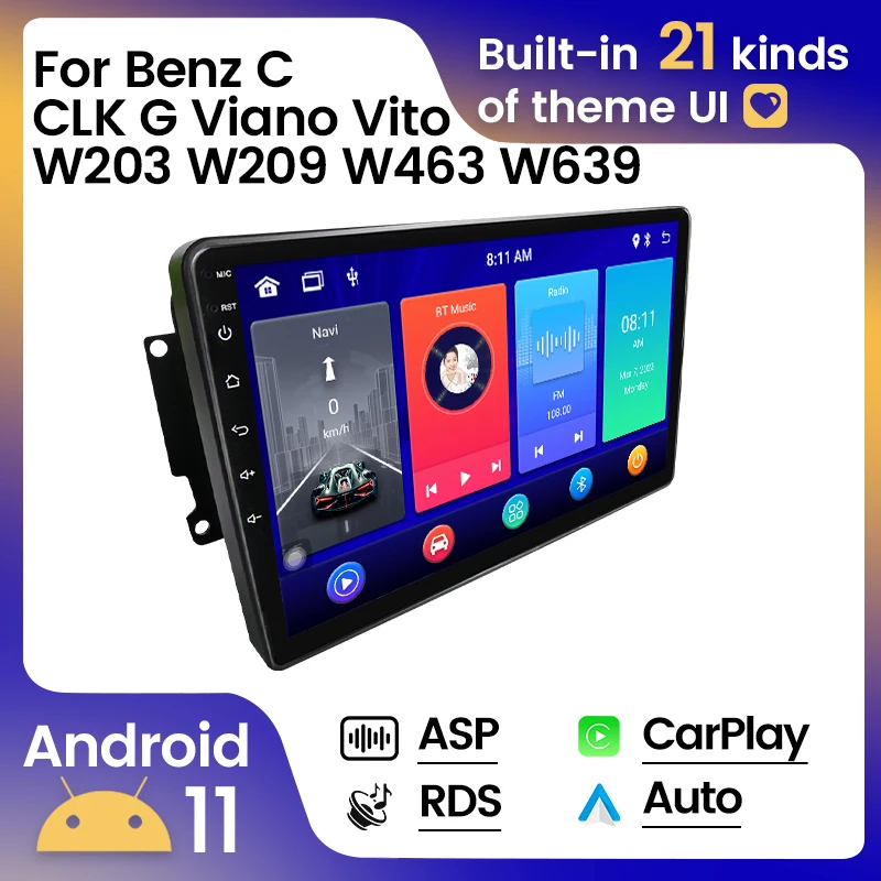 Автомагнитола для Mercedes Benz C-Class W203 C200 C320 C350 CLK W209 2002-2005 Android мультимедийная