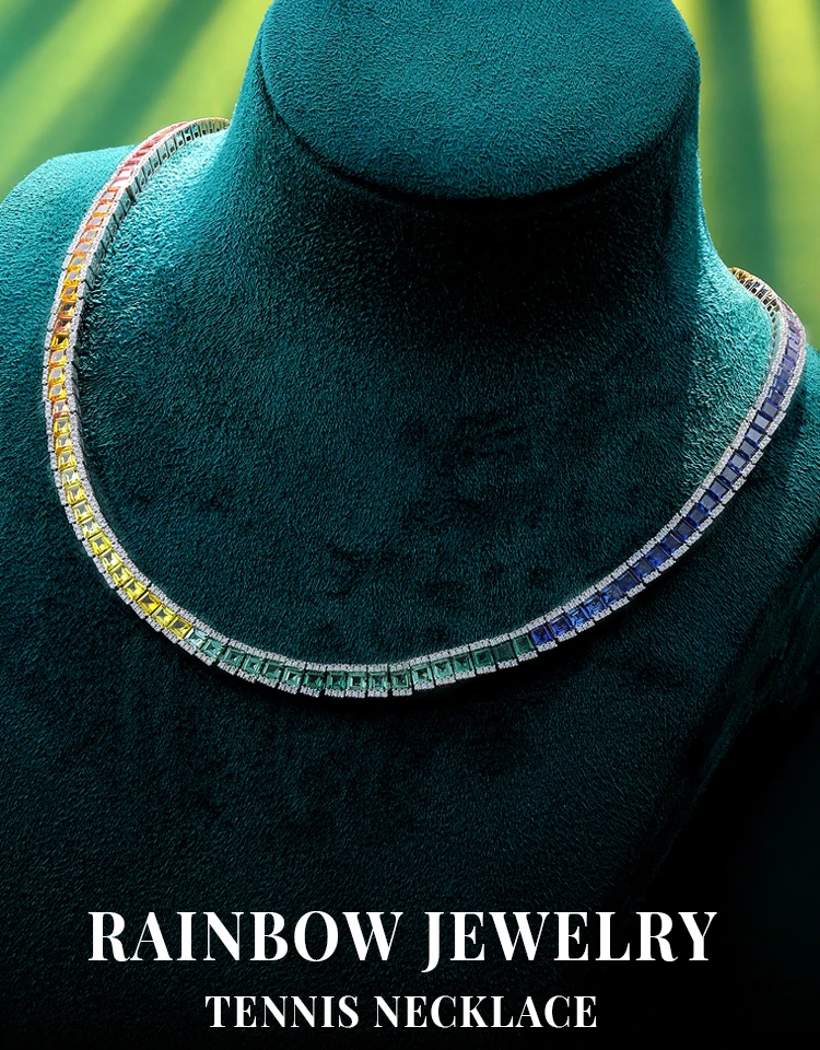 Zhanhao 925 Sterling Silver Link Chain Fine Jewelry Charm Tennis Necklace Rainbow Necklaces
Zhanhao 925 Sterling Silver Link Chain Fine Jewelry Charm Tennis Necklace Rainbow Necklaces