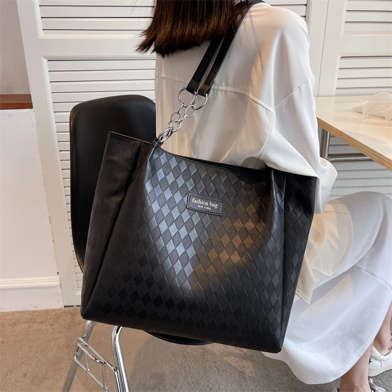 

Large-Capacity Women's Bag New Fashionable High-End Textured Shoulder Bag Popular College Student Class Commuter Tote Bag M373