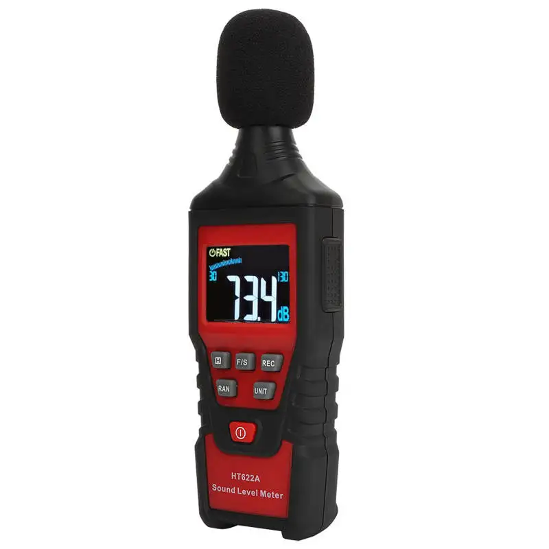 HT622A Digital Sound Level Meter 30dB-130dB LCD Display Voice Tester Noise Decibel Monitor Sound Detector
HT622A Digital Sound Level Meter 30dB-130dB LCD Display Voice Tester Noise Decibel Monitor Sound Detector