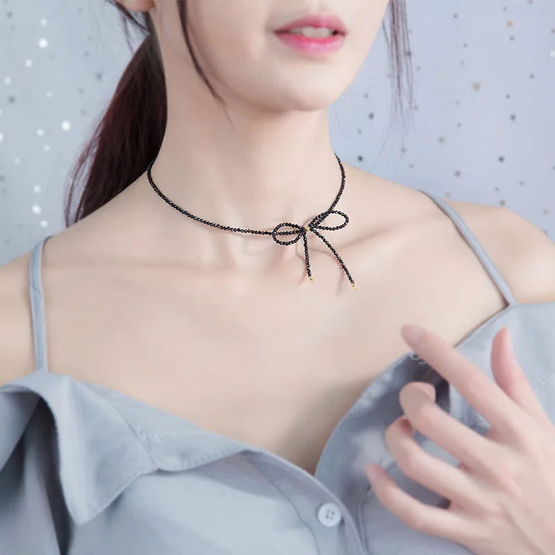 Женское Ожерелье chokerCollar из черной шпинели, модная цепочка до ключиц с бантом
Женское Ожерелье chokerCollar из черной шпинели, модная цепочка до ключиц с бантом