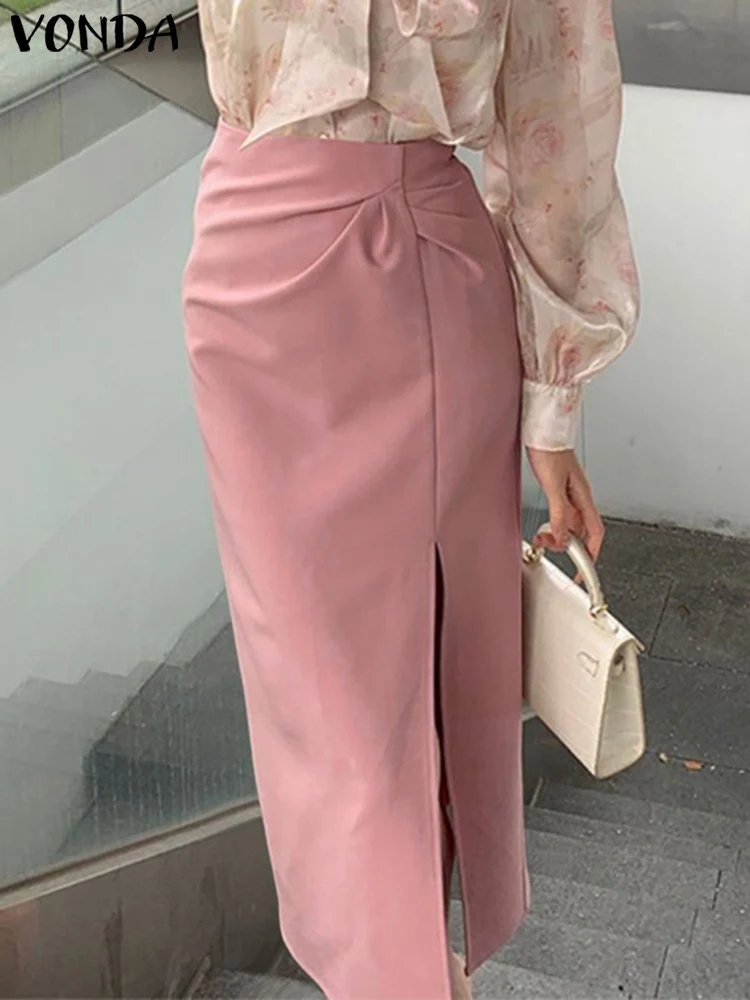 VONDA Elegant Split Midi Skirt Women Summer High Waist Pleated Fashion Skirts 2023 Casual Solid Color Loose Streetwear Bottoms
VONDA Elegant Split Midi Skirt Women Summer High Waist Pleated Fashion Skirts 2023 Casual Solid Color Loose Streetwear Bottoms