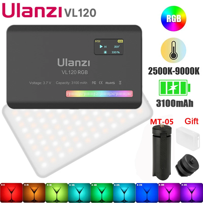 Ulanzi VL120 RGB VL49 RGB R316RGB Vl66 W49 LED Video Light Camera Light Full Color Rechargeable 3100mAh Dimmable 2500-9000K
Ulanzi VL120 RGB VL49 RGB R316RGB Vl66 W49 LED Video Light Camera Light Full Color Rechargeable 3100mAh Dimmable 2500-9000K