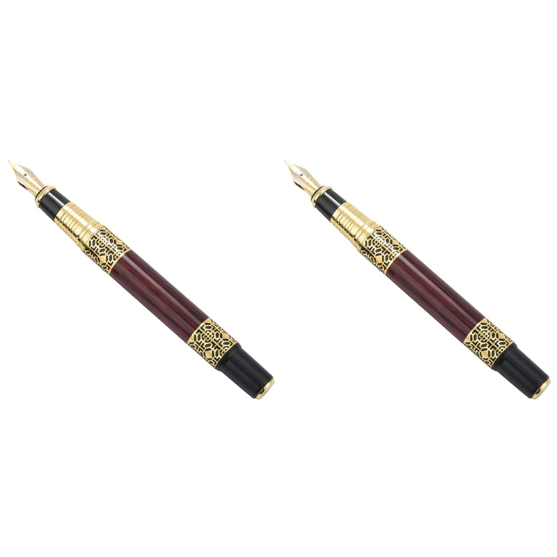 2X Chinese Classical Fountain Pen Golden Metal Wood Signature Pen For Office Business Signature School Student Gift
2X Chinese Classical Fountain Pen Golden Metal Wood Signature Pen For Office Business Signature School Student Gift
