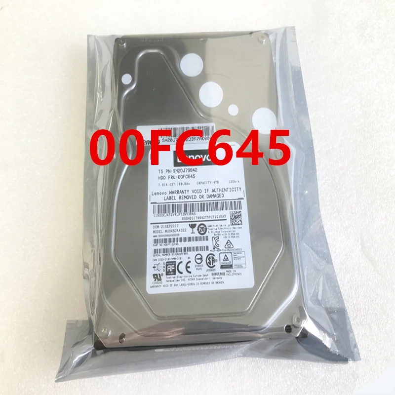 Almost New Original Hard Disk For Lenovo 4TB 3.5" 128MB SAS 7200RPM For 00FC645 MG04SCA40EE
Almost New Original Hard Disk For Lenovo 4TB 3.5" 128MB SAS 7200RPM For 00FC645 MG04SCA40EE