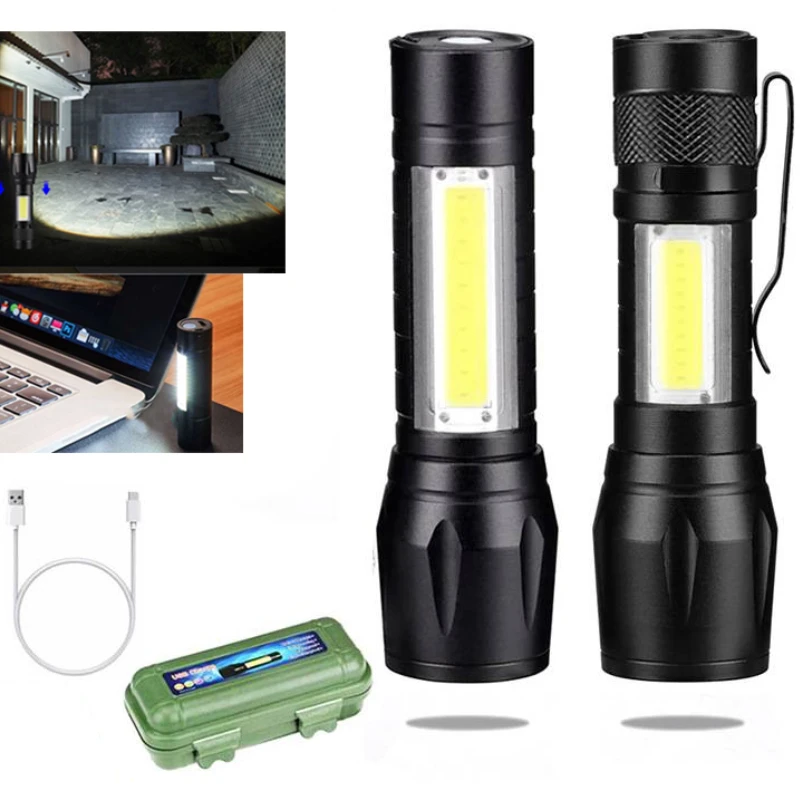 Portable Rechargeable Zoom LED Flashlight Tactical Waterproof Side Lights 3Lighting Modes Outdoor Camping Light Mini Flashlight
Portable Rechargeable Zoom LED Flashlight Tactical Waterproof Side Lights 3Lighting Modes Outdoor Camping Light Mini Flashlight