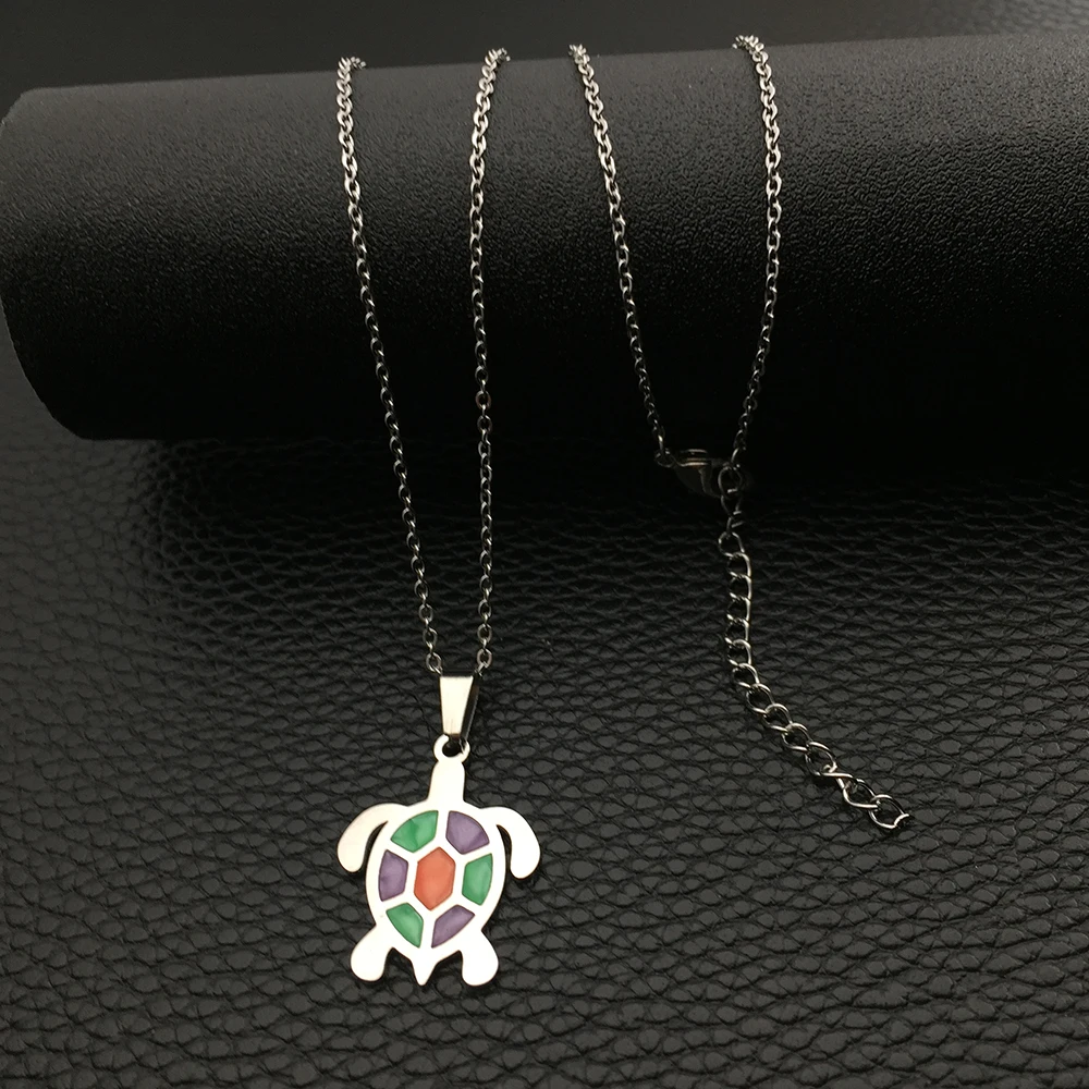 Multicolor Cute Sea Turtle Pendant Micro Inlaid Imitation Natural Stone Stainless Steel Necklace Fashion Jewelry Gift YP8906
Multicolor Cute Sea Turtle Pendant Micro Inlaid Imitation Natural Stone Stainless Steel Necklace Fashion Jewelry Gift YP8906