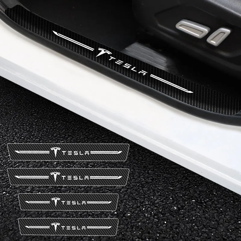 4 PCS Car Door Entry Pedal Guards For Tesla Logo Auto Car Threshold Stickers Auto Scuff Plate Carbon Fiber Sill Protector
4 PCS Car Door Entry Pedal Guards For Tesla Logo Auto Car Threshold Stickers Auto Scuff Plate Carbon Fiber Sill Protector