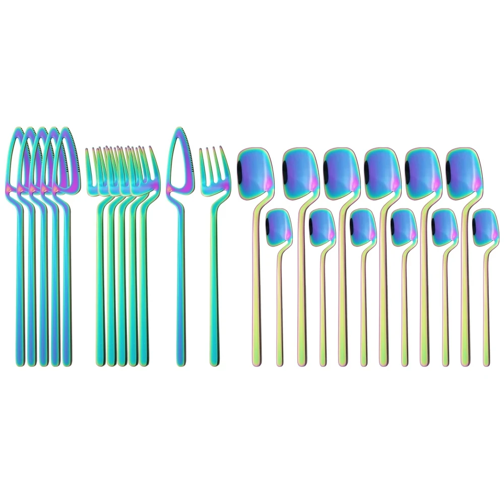 Cutlery Set Stainless Steel Dinnerware Knife Fork Spoon Dinner Tableware Bar Silverware Set Kitchen Flatware-Multicolor
Cutlery Set Stainless Steel Dinnerware Knife Fork Spoon Dinner Tableware Bar Silverware Set Kitchen Flatware-Multicolor