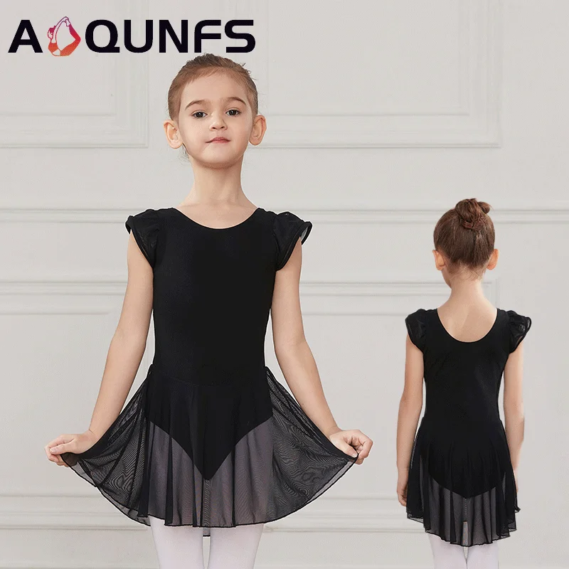 

AOQUNFS Girls Ballet Dress Dance Leotards Tutu Ballet Kids Gymnastics Leotard Double Sleeve Ballet Ballerina Training Costumes