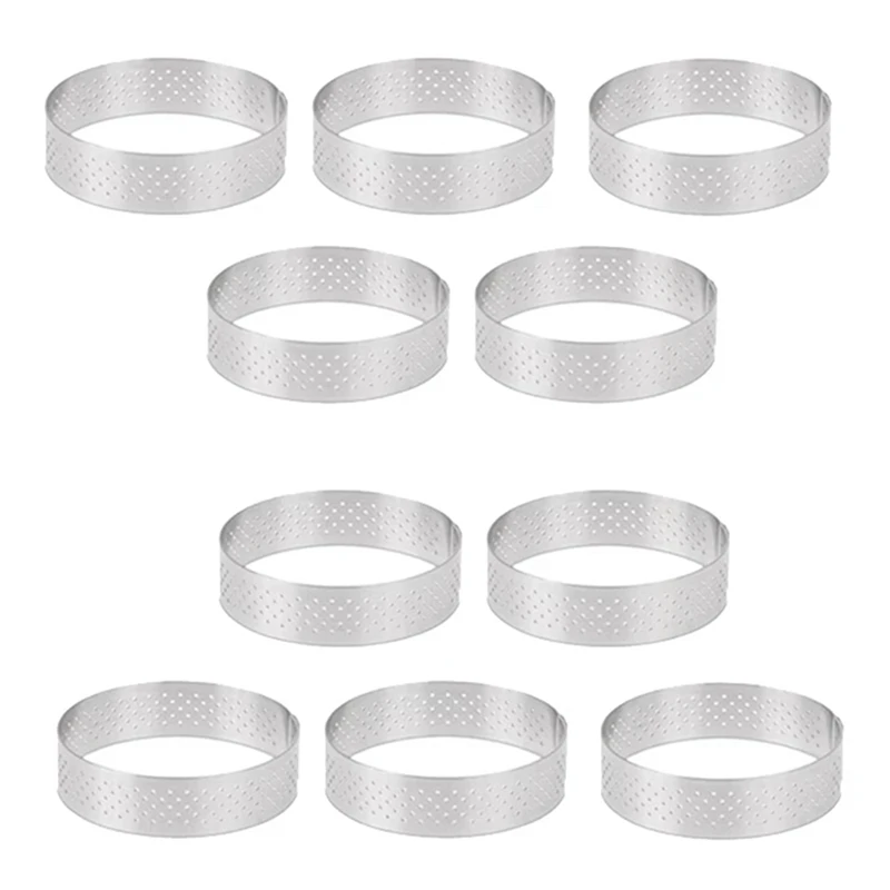 10 Pcs Circular Stainless Steel Tart Ring Tower Pie Cake Mould Baking Tools Perforated Cake Mousse Ring
10 Pcs Circular Stainless Steel Tart Ring Tower Pie Cake Mould Baking Tools Perforated Cake Mousse Ring