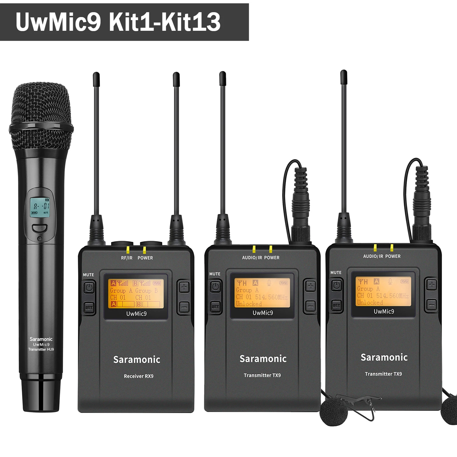 UwMic9 Kit1-Kit13 Professional UHF Wireless Lavalier Lapel Handheld Microphone System for Smartphone Camera DSLR Broadcast Live
UwMic9 Kit1-Kit13 Professional UHF Wireless Lavalier Lapel Handheld Microphone System for Smartphone Camera DSLR Broadcast Live