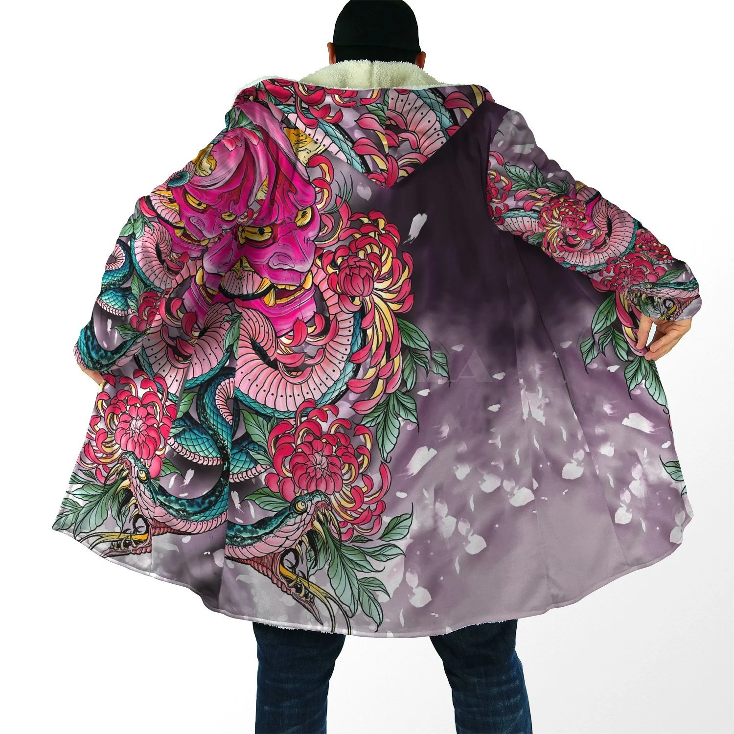 Oni Mask Tattoo Samurai Mask Tattoo Overcoat Coat Printed Thick Warm Hooded Cloak for Men Windproof Fleece Unisex Casual-1
Oni Mask Tattoo Samurai Mask Tattoo Overcoat Coat Printed Thick Warm Hooded Cloak for Men Windproof Fleece Unisex Casual-1