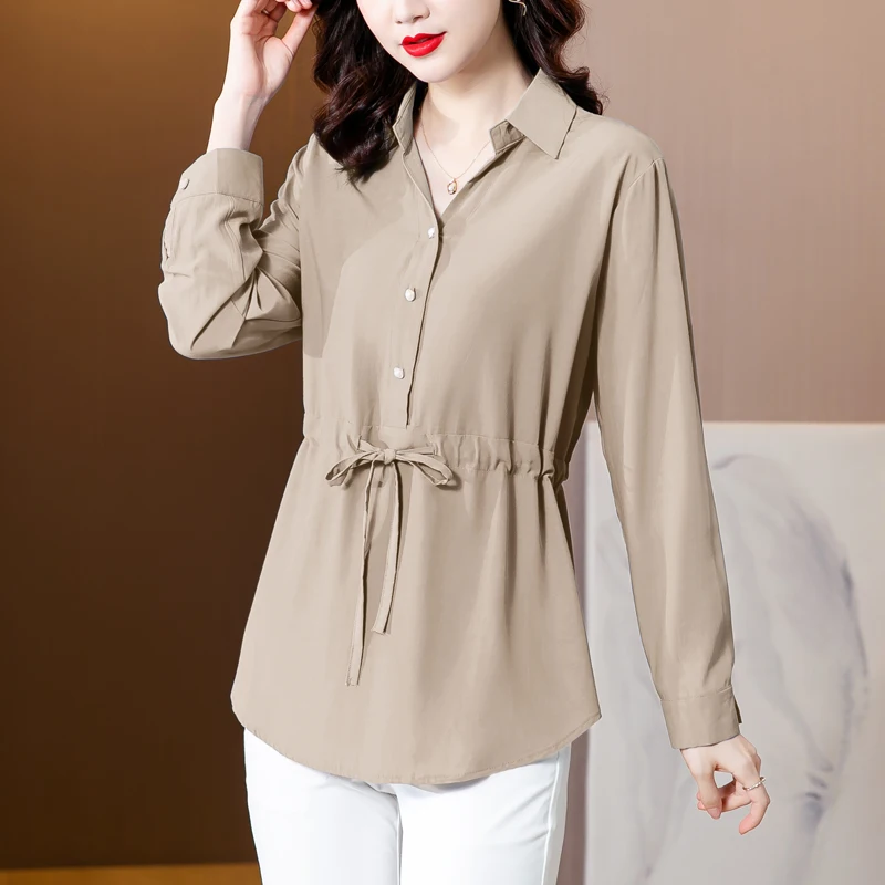 Летняя новая женская блузка, рубашка-поло, однотонный шифоновый Повседневный модный Свободный Топ с длинным рукавом, домашняя одежда
Летняя новая женская блузка, рубашка-поло, однотонный шифоновый Повседневный модный Свободный Топ с длинным рукавом, домашняя одежда