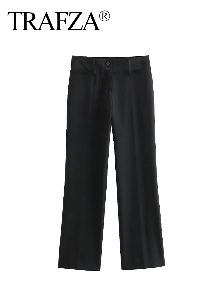 TRAFZA Autumn Casual Trousers Woman 2023 Trendy Solid Color Low Waist Buttons Decorate Long Pants Female Fashion Pencil Pants
TRAFZA Autumn Casual Trousers Woman 2023 Trendy Solid Color Low Waist Buttons Decorate Long Pants Female Fashion Pencil Pants