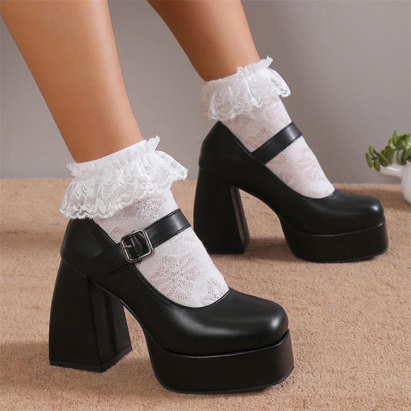 Fashion White Platform Pumps for Women Super High Heels Buckle Strap Mary Jane Shoes Woman Goth Thick Heeled Party Shoes Ladies
Fashion White Platform Pumps for Women Super High Heels Buckle Strap Mary Jane Shoes Woman Goth Thick Heeled Party Shoes Ladies
