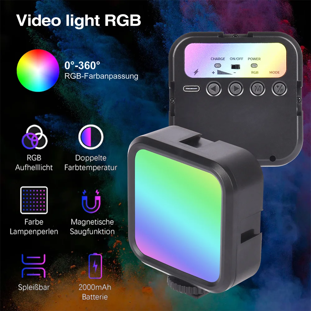 Hot Selling RGB Video Lights Mini LED Camera Light 2000mAh Rechargable LED Panel Lamp Photo Video Lighting for Tik tok Youtube
Hot Selling RGB Video Lights Mini LED Camera Light 2000mAh Rechargable LED Panel Lamp Photo Video Lighting for Tik tok Youtube