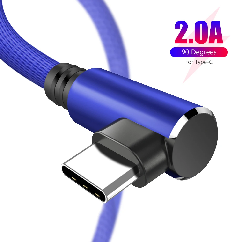 27 см 1 м 5 2 3 2A USB Type C кабель 90 градусов локоть для Samsung S20 Xiaomi Redmi Быстрая зарядка шнур