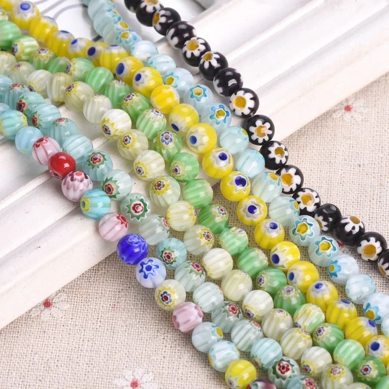 1 Strands Round Shape 7.6-8mm Mixed Flowers Millefiori Glass Loose Spacer Beads Lots For DIY Crafts Jewelry Making Findings
1 Strands Round Shape 7.6-8mm Mixed Flowers Millefiori Glass Loose Spacer Beads Lots For DIY Crafts Jewelry Making Findings