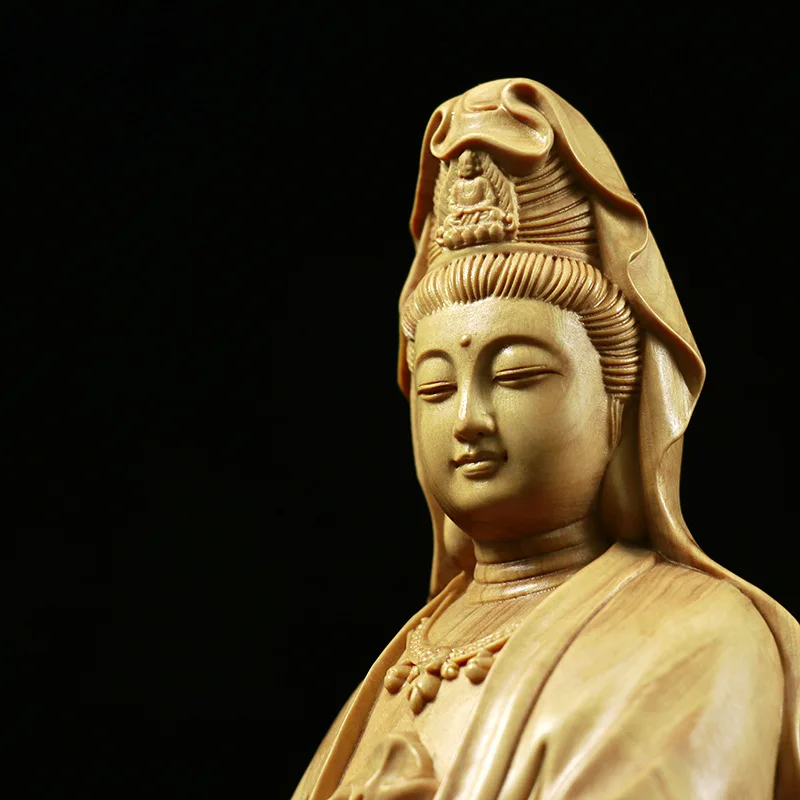 Boxwood Craft Home Living Room Carving Wooden Craftwork Decoration Guanyin Bodhisattva Factory Wholesale One Piece Dropshipping
Boxwood Craft Home Living Room Carving Wooden Craftwork Decoration Guanyin Bodhisattva Factory Wholesale One Piece Dropshipping