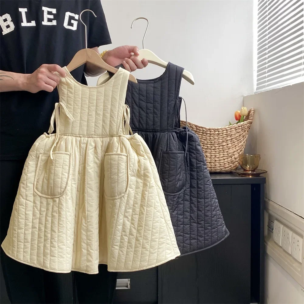 Dresses for Girls Autumn Winter New Sweet Style Children Clothing Strap Dress Princess Solid Color Sleeveless Striped Soild
Dresses for Girls Autumn Winter New Sweet Style Children Clothing Strap Dress Princess Solid Color Sleeveless Striped Soild