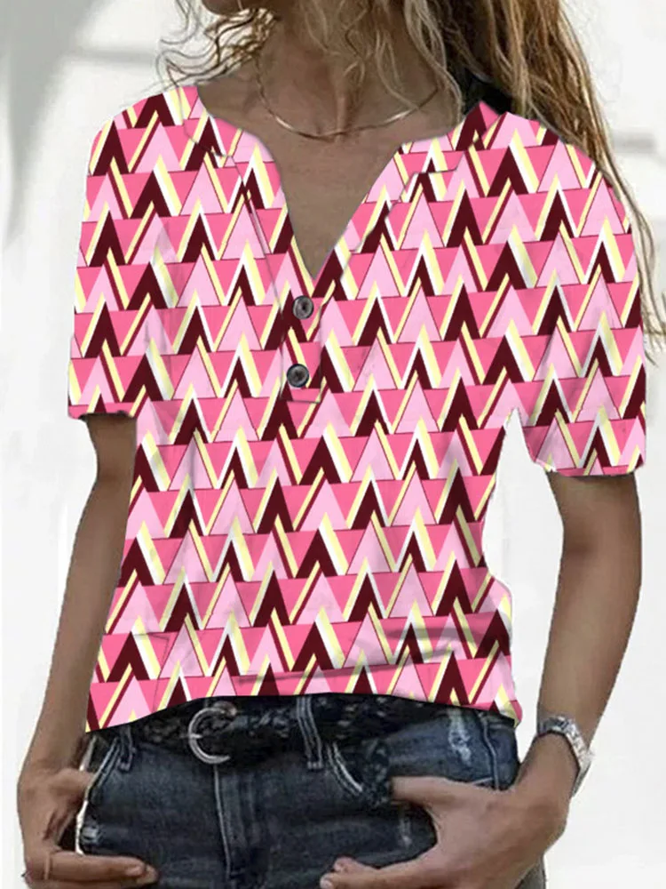 2022 New Women Short Sleeve Commuter Blouse Vintage Pattern Printed Tee Shirt Fashion Spring New Summer Buttoned Tops Pullover
2022 New Women Short Sleeve Commuter Blouse Vintage Pattern Printed Tee Shirt Fashion Spring New Summer Buttoned Tops Pullover