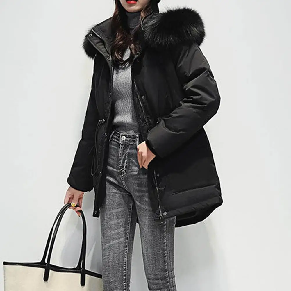 Women Winter Cotton Coat Padded Plush Furry Hat Hooded Long Style Cold-proof Solid Color Long Sleeves Lady Winter Coat
Women Winter Cotton Coat Padded Plush Furry Hat Hooded Long Style Cold-proof Solid Color Long Sleeves Lady Winter Coat