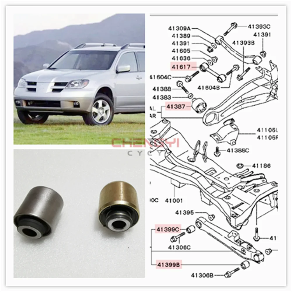 Rear Suspension Lower Swing Arm Bushing For Mitsubishi Outlander CU4W CU5W CS9A 4120A001 MN100109 MN100110 MN197915 4113A062
Rear Suspension Lower Swing Arm Bushing For Mitsubishi Outlander CU4W CU5W CS9A 4120A001 MN100109 MN100110 MN197915 4113A062