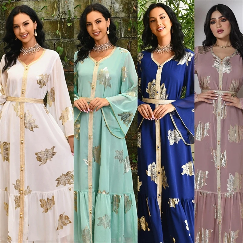 Women Floral Print Dress Abaya Dress Ladies Muslim Dress Long Sleeves Dress
Women Floral Print Dress Abaya Dress Ladies Muslim Dress Long Sleeves Dress