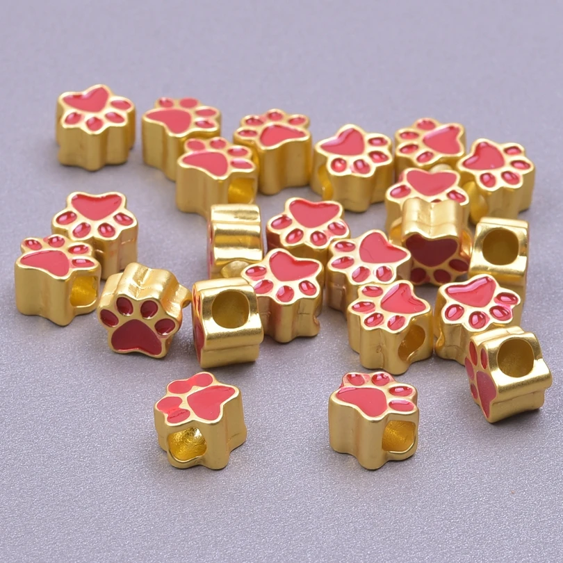 10pcs Enamel Charms Bear Paw Beads For Jewelry Making Supplies Big Hole Bead DIY Bracelets Anklets Metal Accessories Wholesale
10pcs Enamel Charms Bear Paw Beads For Jewelry Making Supplies Big Hole Bead DIY Bracelets Anklets Metal Accessories Wholesale