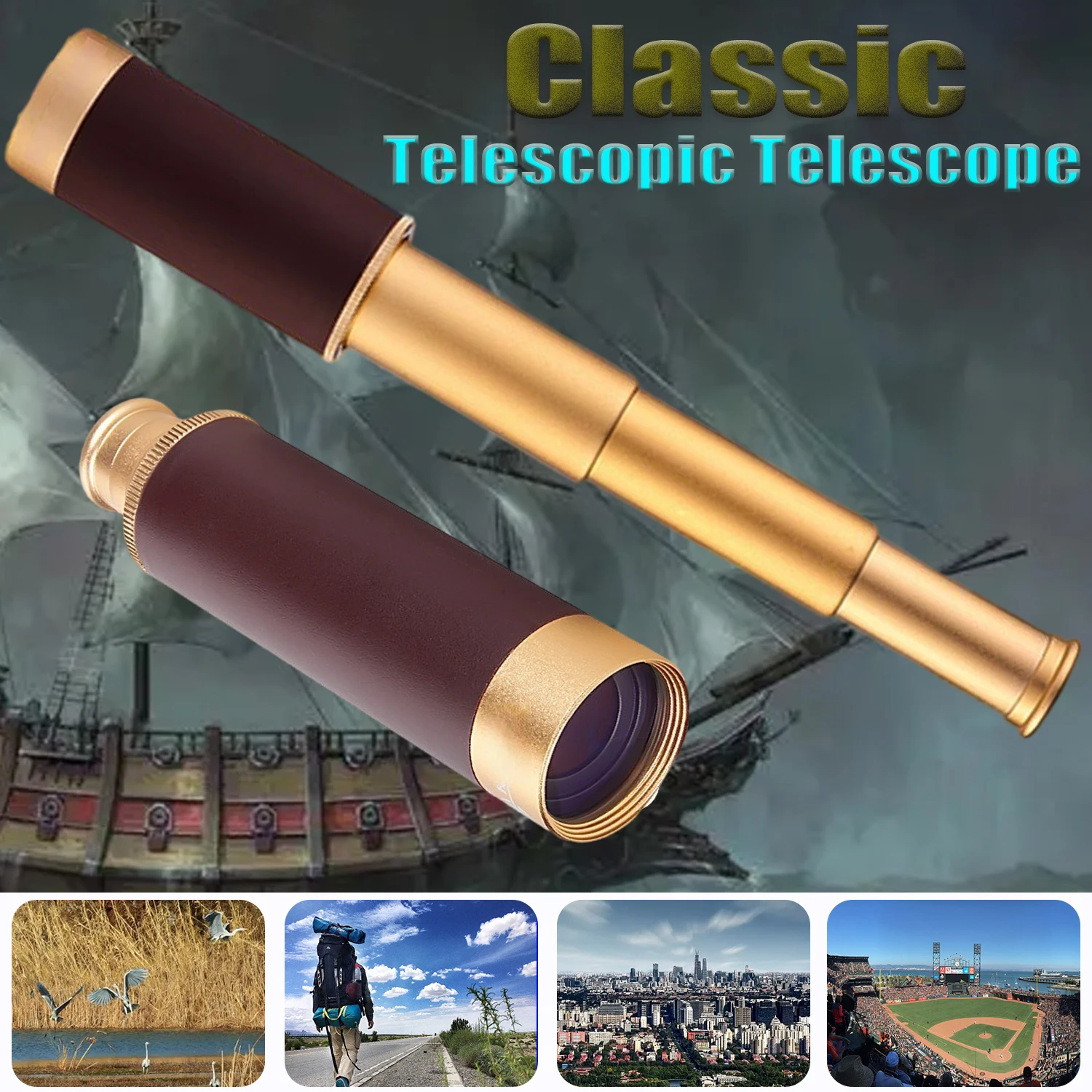 Spotting Binoculars,High Magnification Long Range Portable Telescope Civil Telescopic Focus Classic Pirate Captain Style
Spotting Binoculars,High Magnification Long Range Portable Telescope Civil Telescopic Focus Classic Pirate Captain Style