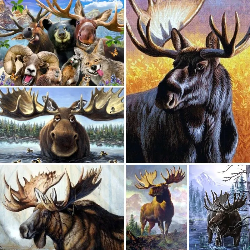 DIY 5D Diamond Painting Kits Full Square Moose Art Animals Creatures Diamond Mosaic Rhinestones Embroidery Home Decor Gift
DIY 5D Diamond Painting Kits Full Square Moose Art Animals Creatures Diamond Mosaic Rhinestones Embroidery Home Decor Gift