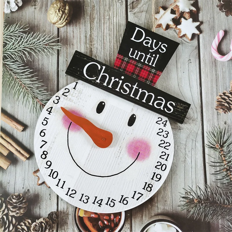 

Деревянный календарь для детей, календарь для Деда Мороза, снеговика, календарь с обратным отсчетом, Рождественское украшение 2022, рождестве...